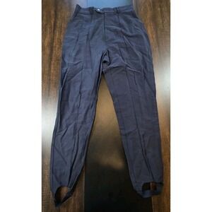 Vintage Pappagallo Navy Blue Stirrup Pants Stir Up High Waist Pleated sz‎ 12
